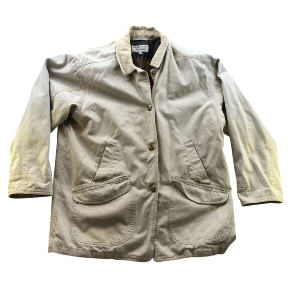 Brandon Thomas Mens Jacket Medium Corduroy Casual Button Up Collared Beige - Picture 1 of 9